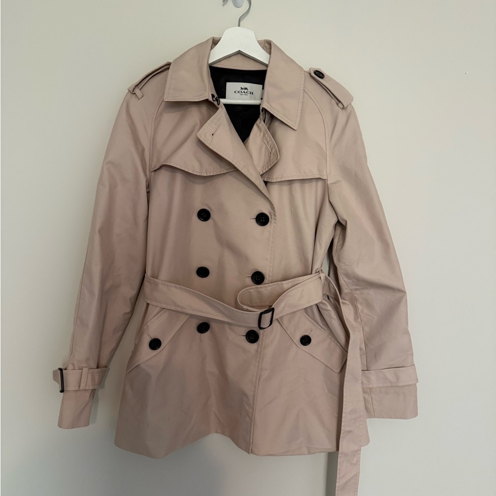 Coach Blush color short trench coat size L